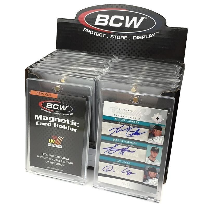 1 BCW Magnet Card Holder 55 Pt Recessed UV Protection Slab 2 1/2 x 3 1/2 Inside