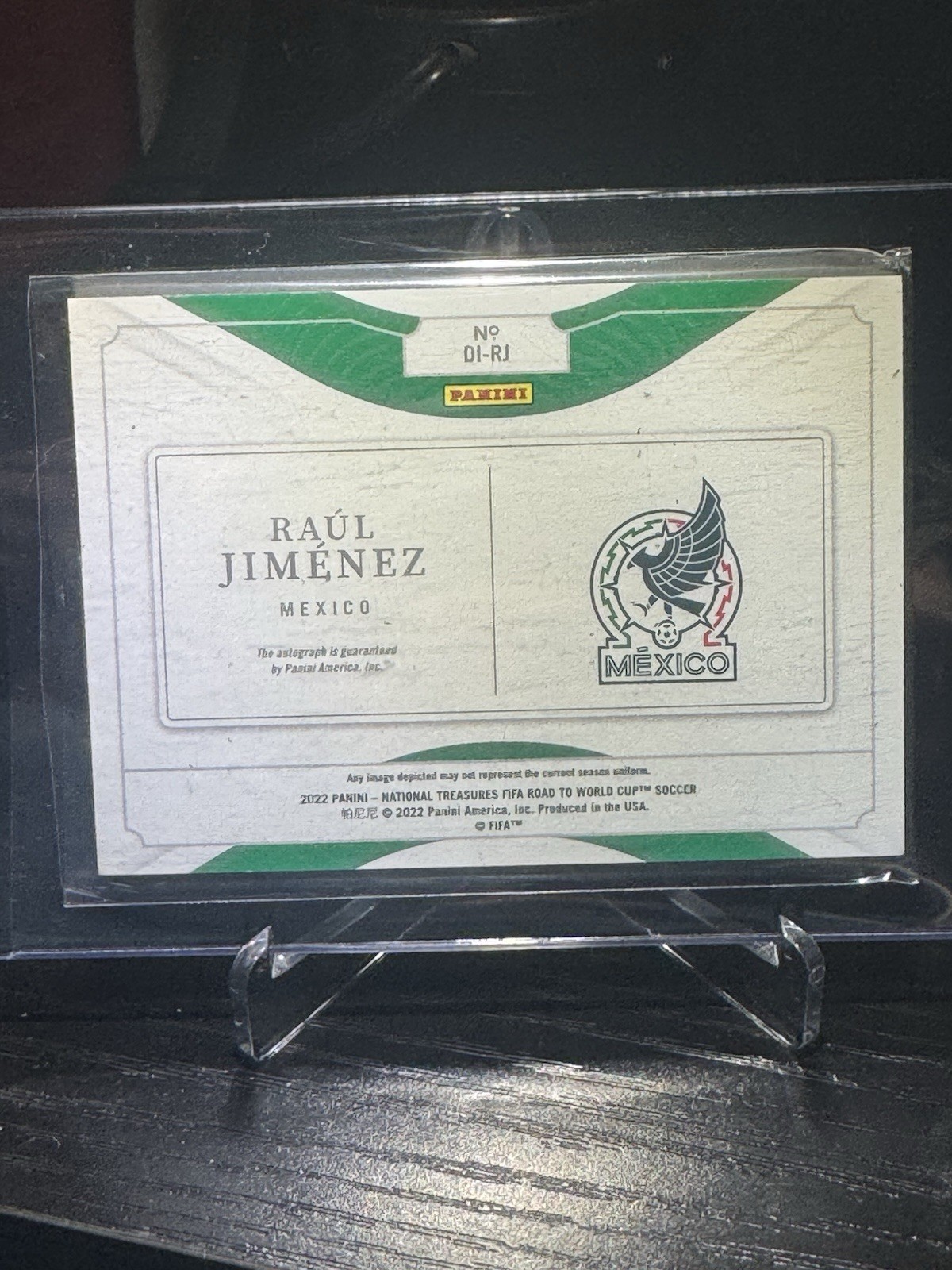 2022 RAUL JIMENEZ 23/49 AUTO PANINI NATIONAL TREASURES FIFA ROAD TO WORLD CUP