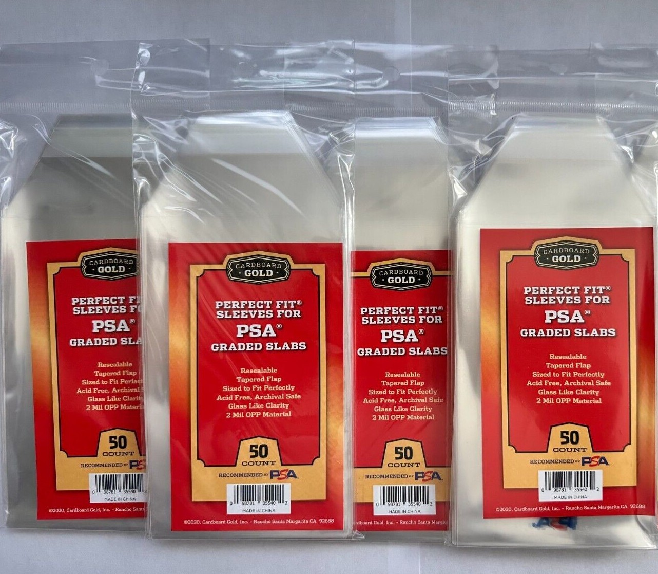 PSA Perfect Fit Sleeves for Graded Slabs PSA Logo 50, 100, 200, 500, 1000