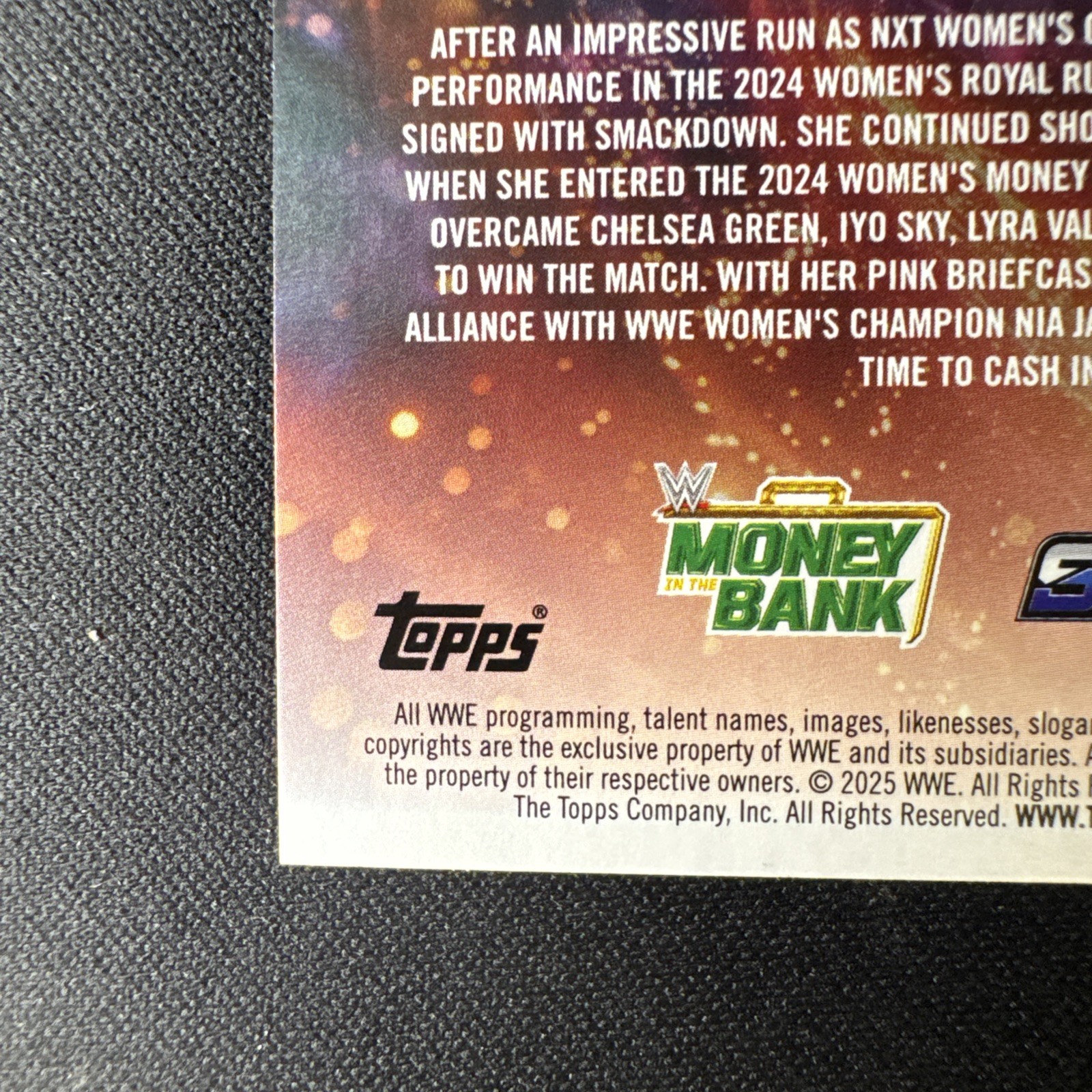 2025 Topps WWE Universe Tiffany Stratton Money In The Back Event Variation
