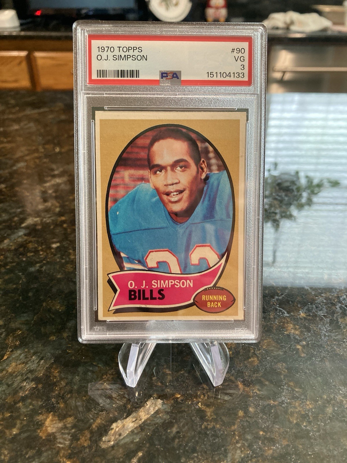 1970 Topps – O.J. Simpson #90 (RC) PSA VG 3 Buffalo Bills Legend ￼