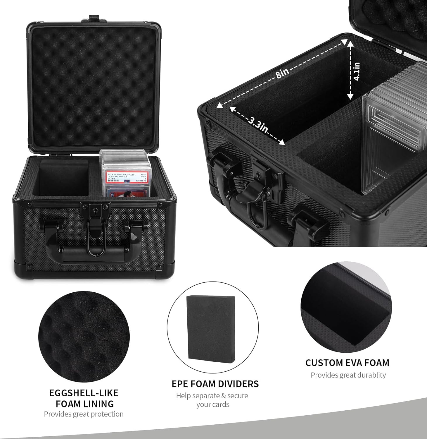 Graded Card Storage Box, Holds 60+ PSA Slab Card Case for Graded Cards Sports Ca