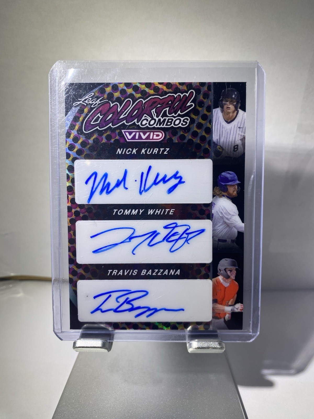 2023 Leaf Vivid AUTO Nick Kurtz, Travis Bazzana, Tommy White #CCT-10 Rookie /5