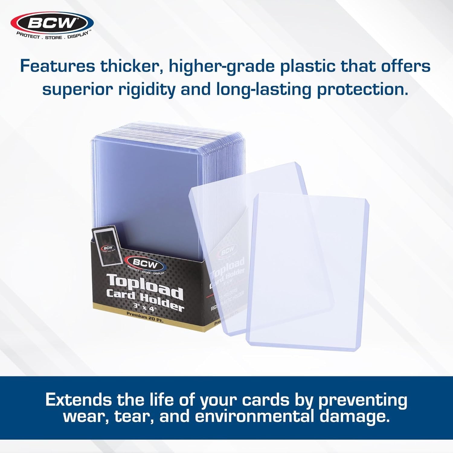 BCW 3×4 Topload Card Holder – Premium 35PT Thickness | 50 Pack | Quality Rigi…