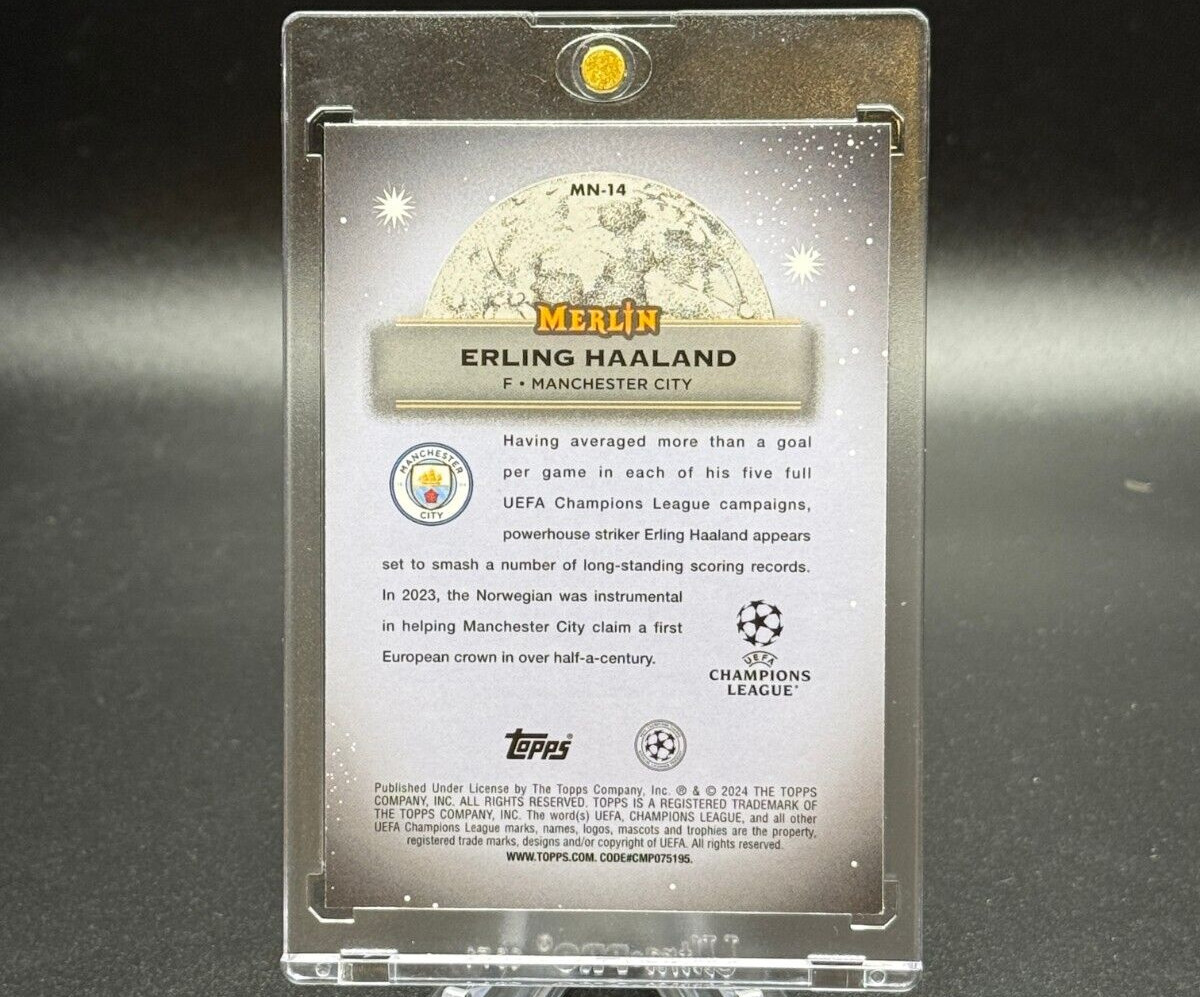 Erling Haaland 2023-24 Topps Merlin UCC Mystic Nights Refractor #MN-14 Man City