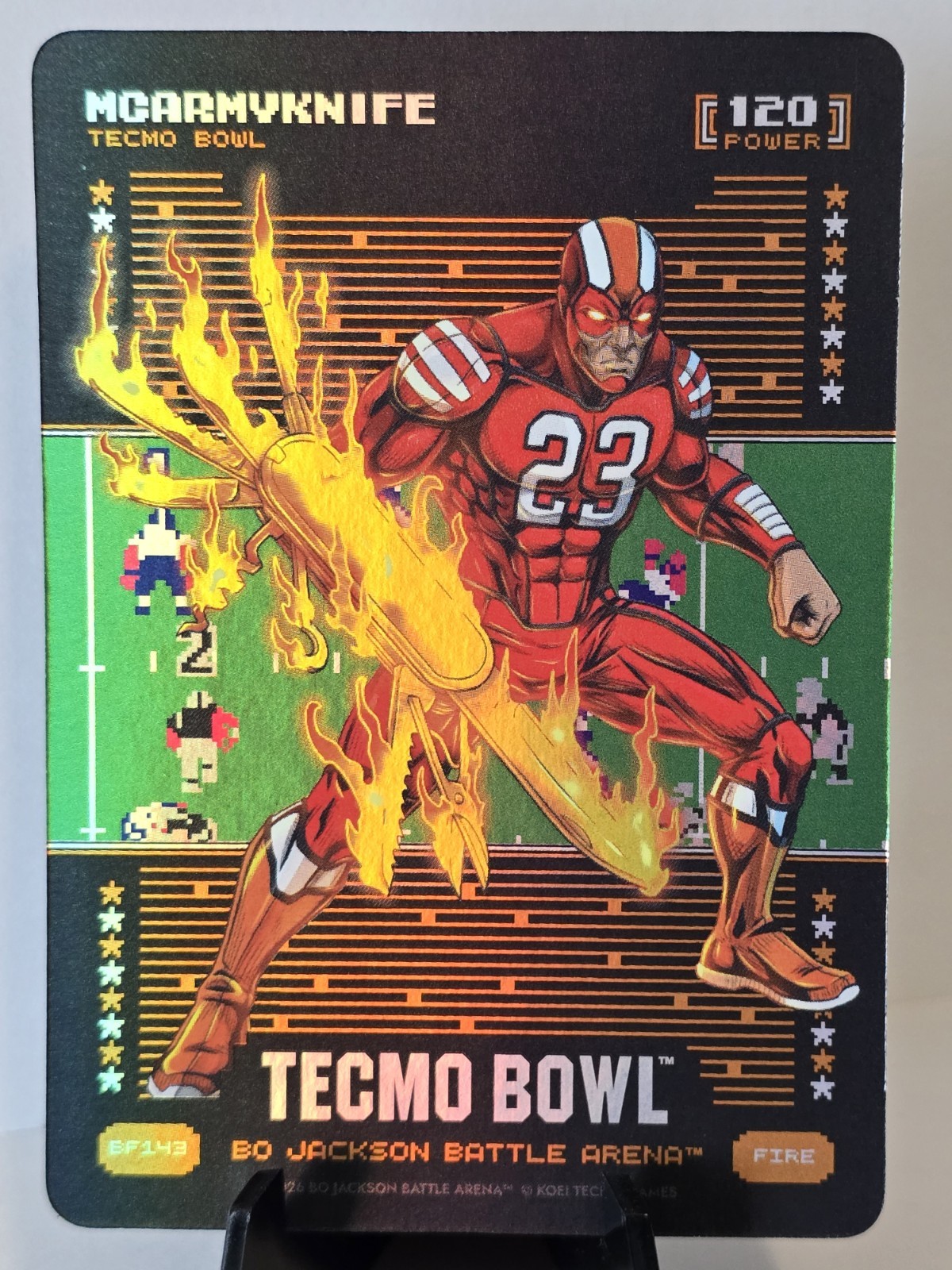 Bo Jackson Battle Arena Tecmo Bowl McArmyknife Battlefoil Fire – Mccaffrey BF143