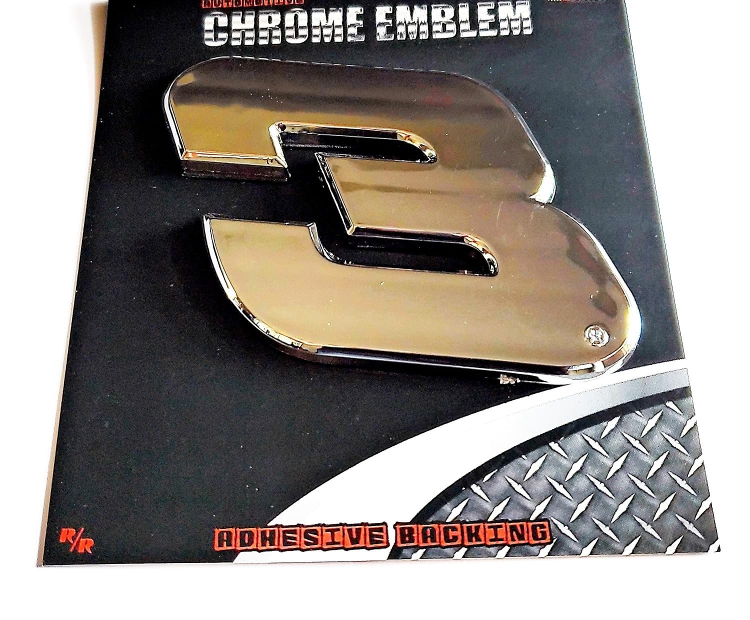 Dale Earnhardt Sr #3 Auto Emblem Badge, Silver Chrome, Chrome Plated Plastic,…