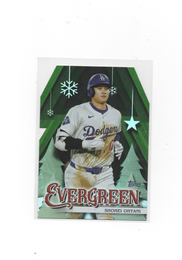 2025 Topps Holiday Evergreen #E-10 Shohei Ohtani Error Unfinished Die Cut