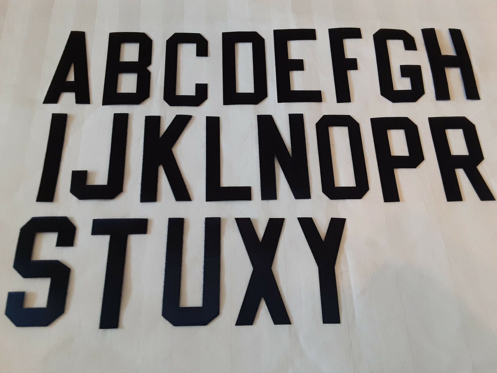 Tackle Twill Letters 3″ Block Font NHL NFL NBA MLB Authentic Jersey Letters NAVY
