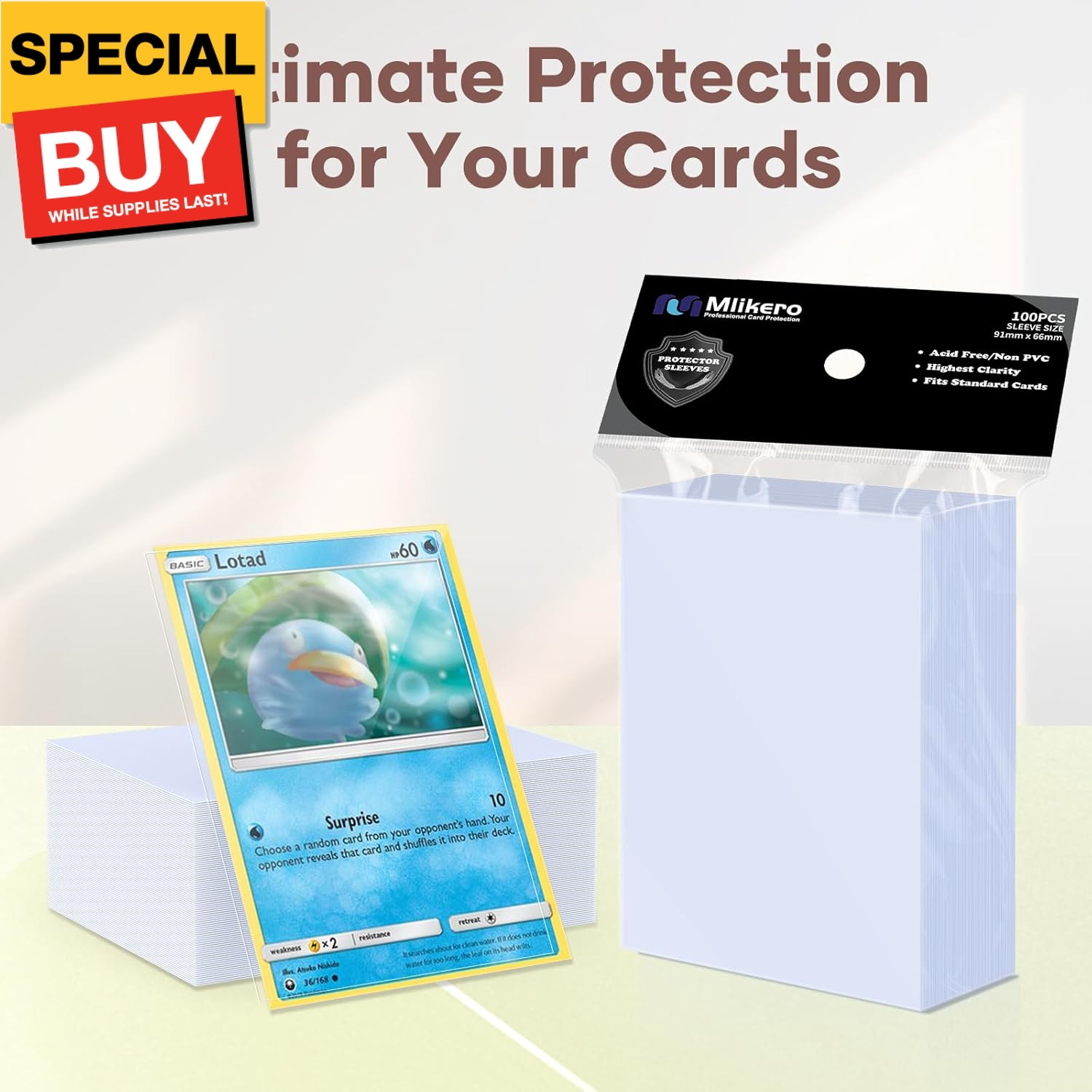 600 Count Card Sleeves, Clear Soft Trading Card Sleeves, Polypropylene (PP), Fit
