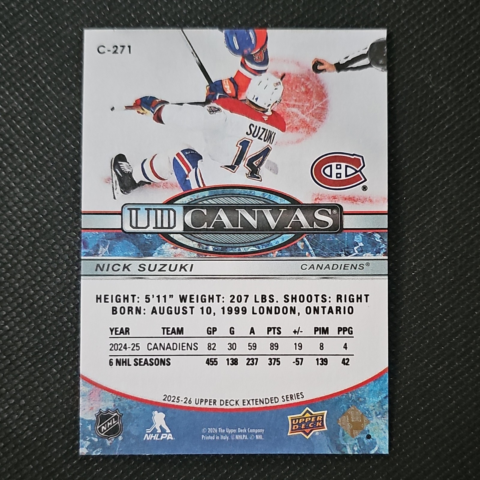 Upper Deck UD Canvas 2025-26 Extended Series C-271 Nick Suzuki Canadiens NHL