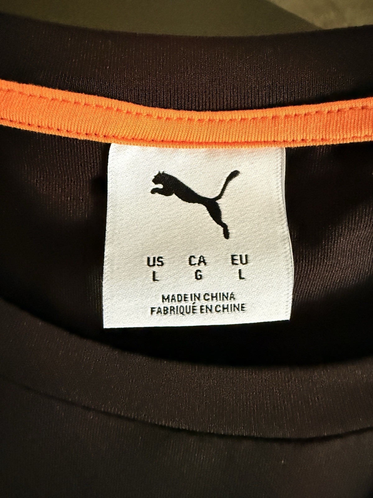 PUMA McLaren Formula 1 Team Black/Orange Short Sleeve T-Shirt Size L