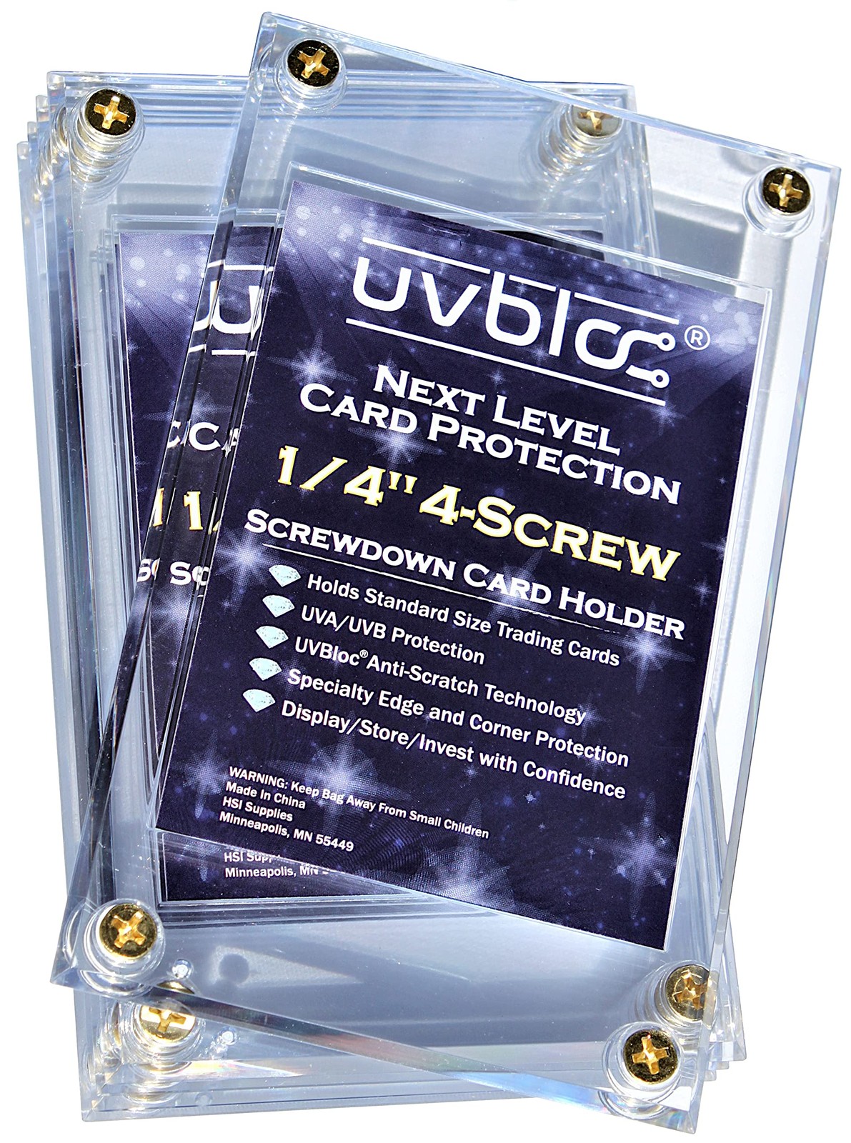 Baseball Card Holder Cases (5 Pack) Protectors Hard Plastic Screw Down 35pt S…