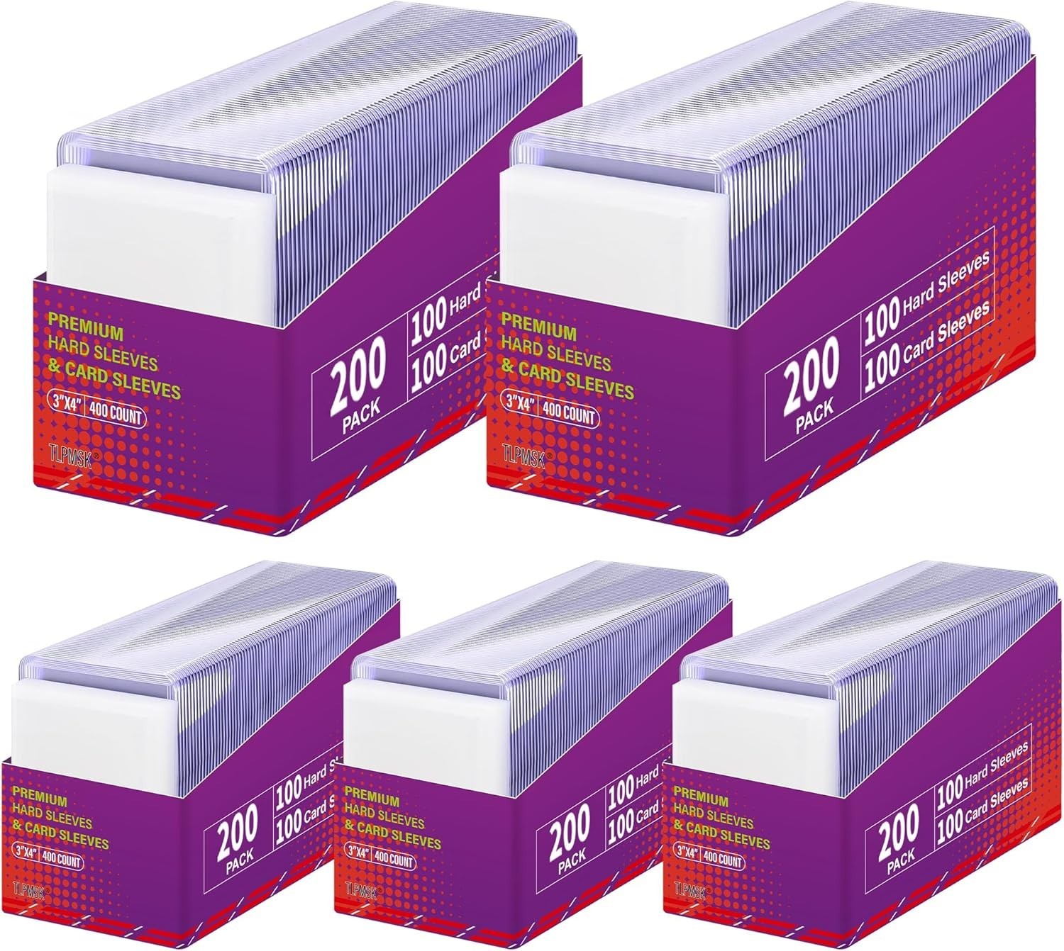 1000 Card Sleeves Top Loaders for Cards 3X4 Baseball Card Protectors Toploaders