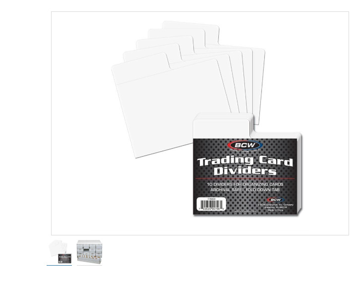 BCW 1-TCD Trading Card Divider Cards, 10 Packs