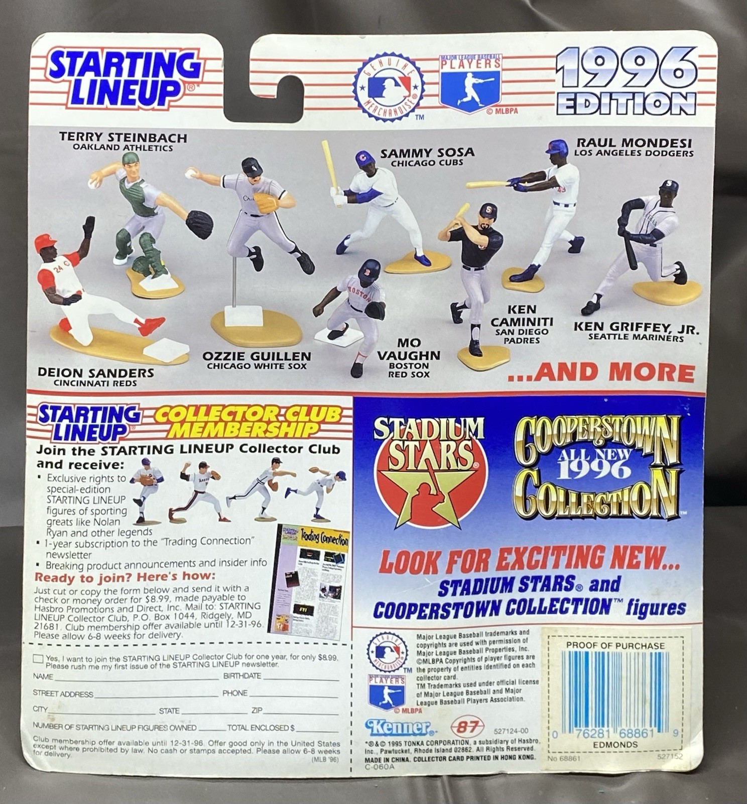 Jim Edmonds Starting Lineup Kenner 1996 MLB California Angels Figure And Card