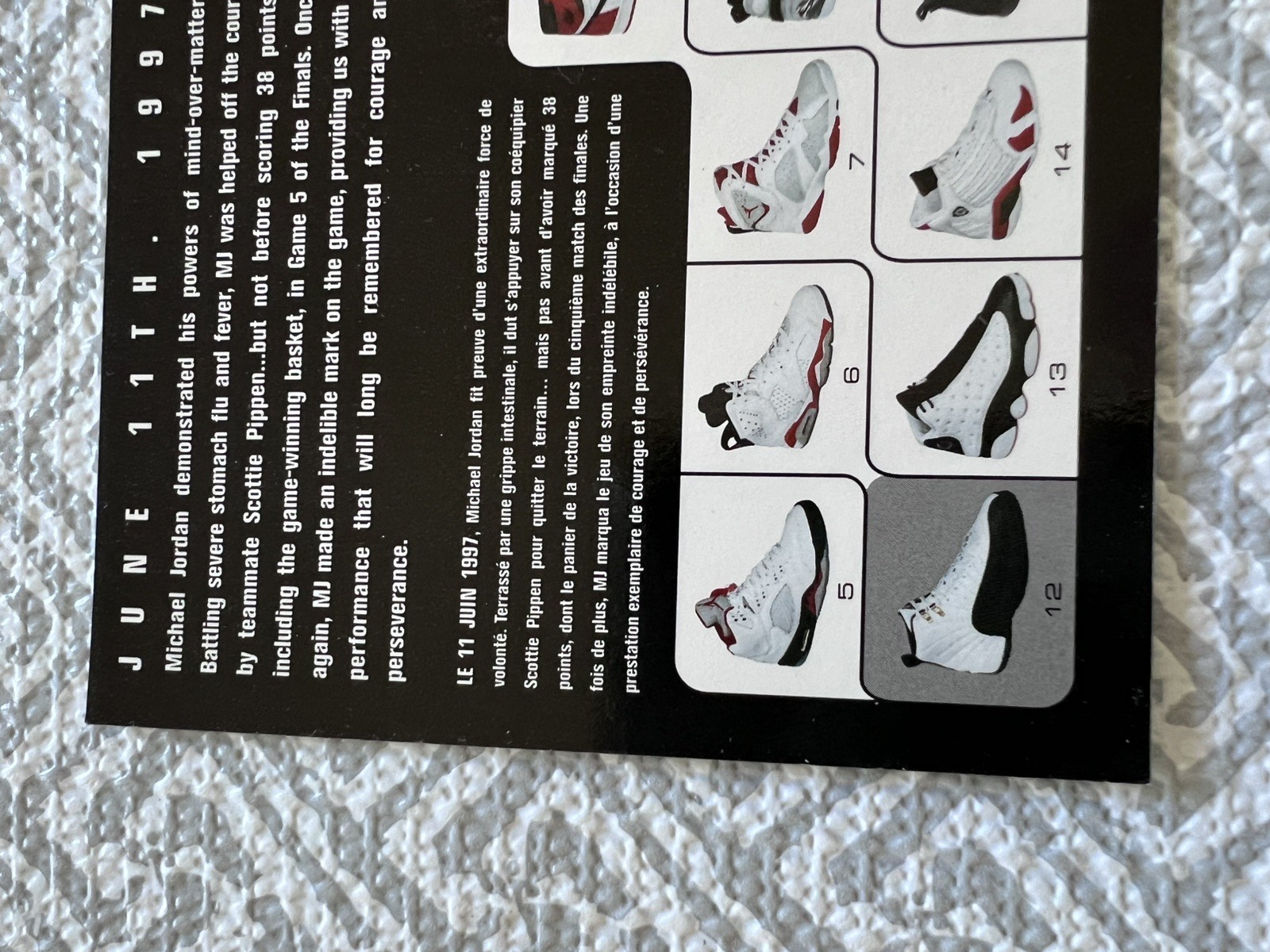 NIKE Air Jordan XII 12 Retro Shoe Box Card Insert Michael Jordan 4×6”