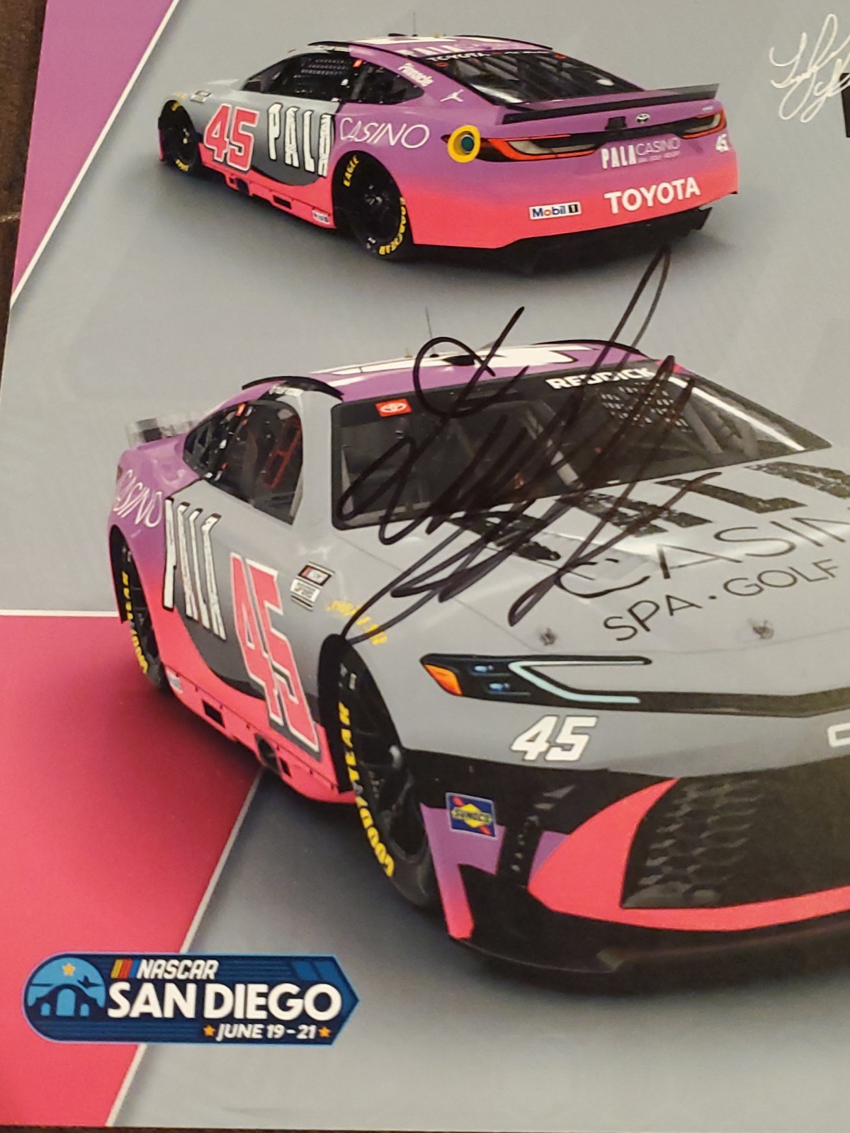 AUTOGRAPHED 2026 Tyler Reddick #45 San Diego SIGNED EVENT Hero Card CORONADO