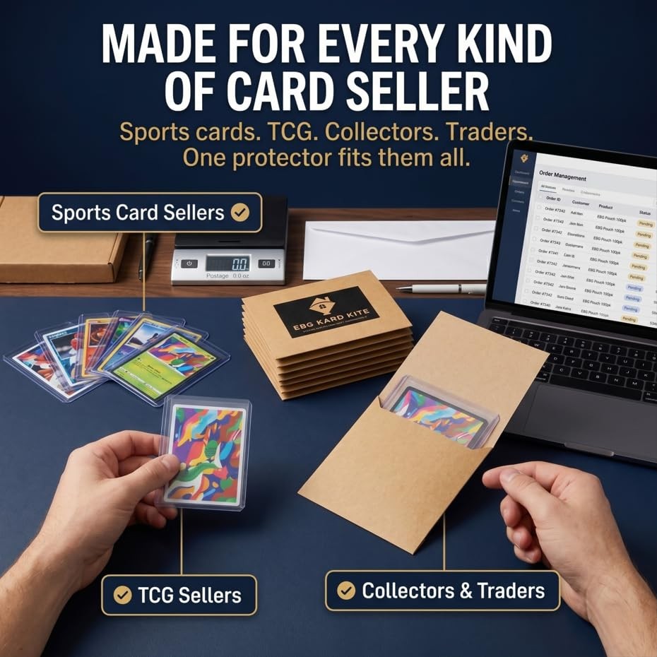 Sports and Trading Gaming Card Protector 4.5″ x 3.75″ Shipping Protector Card…