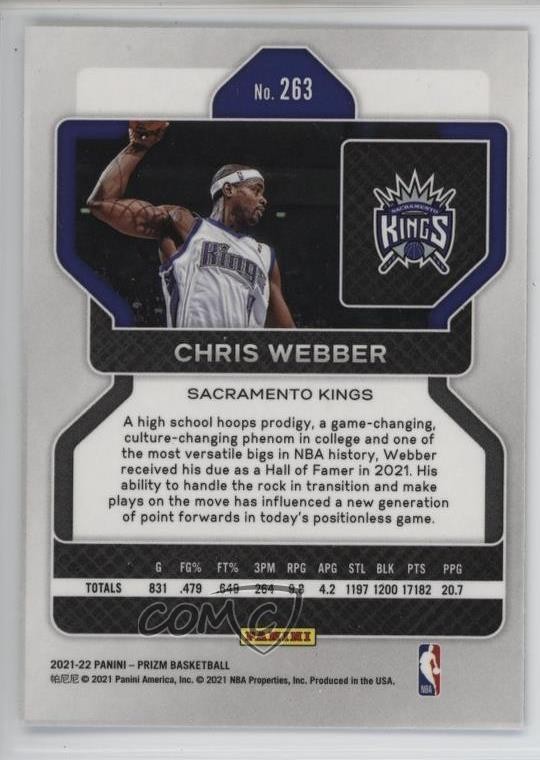 2021-22 Panini Prizm Chris Webber #263 HOF 1sr5