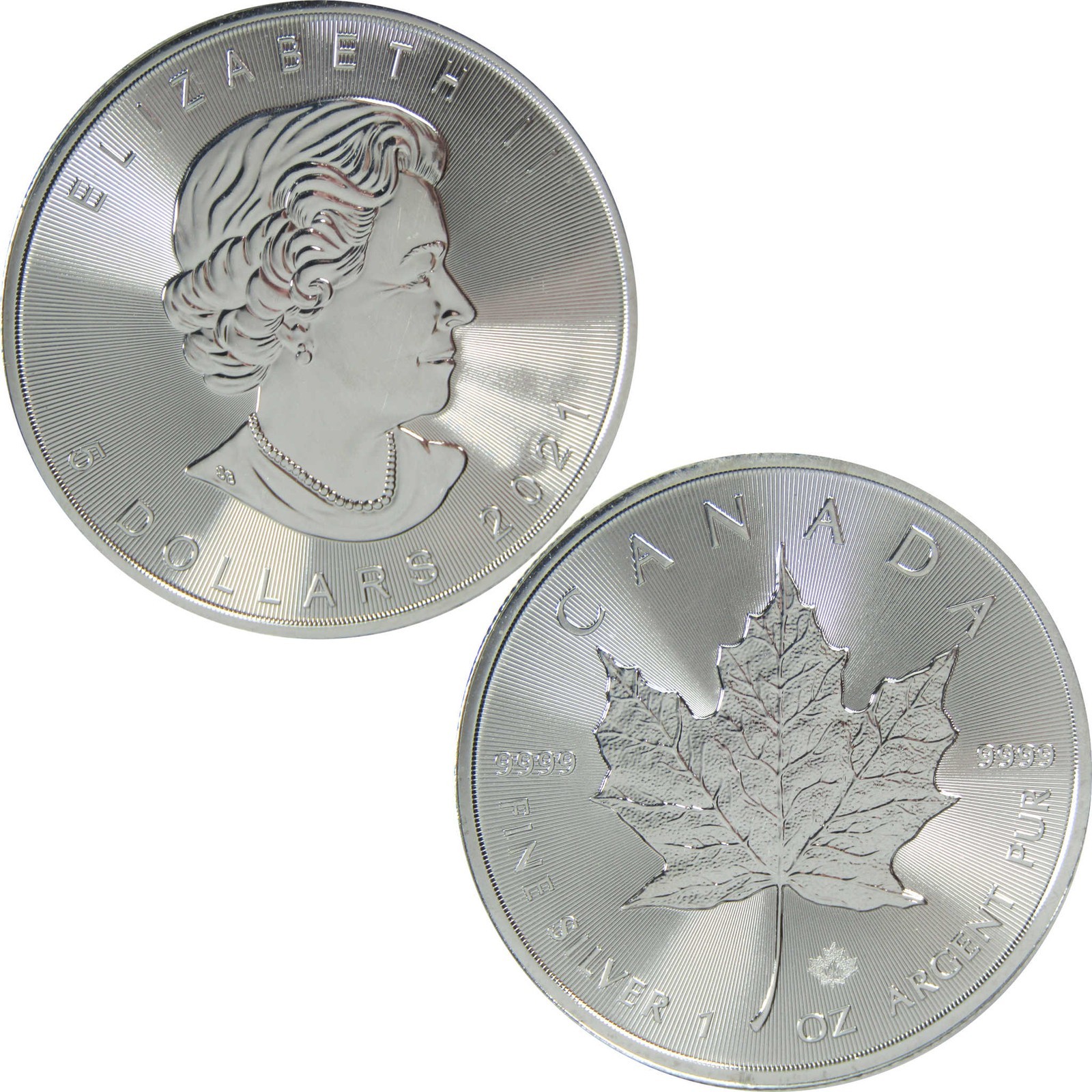 🍁2021 Canadian Maple Leaf (BU) (.999 Purity) 1 oz 5 Dollars Commemorative