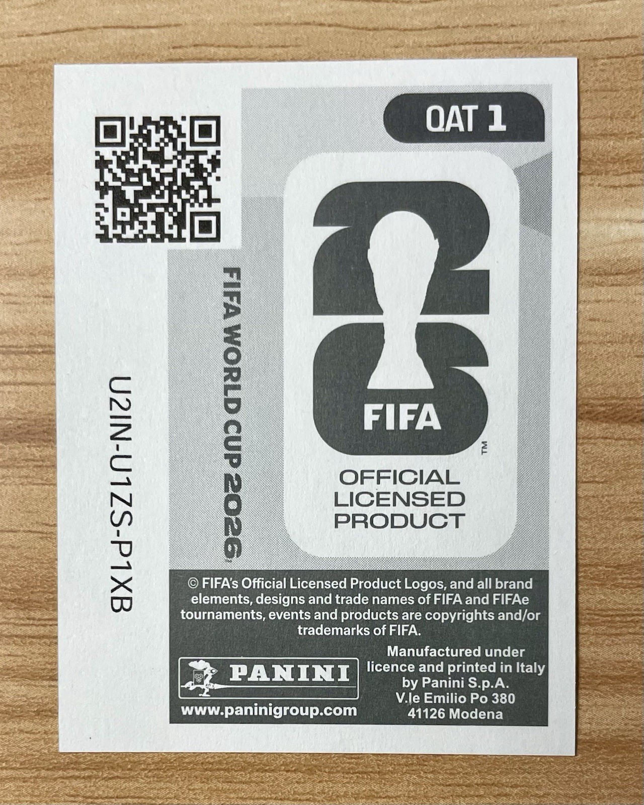 Panini FIFA World Cup 2026 Sticker QAT 1 Qatar Football Association QFA Badge