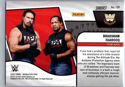 2022 Panini Revolution WWE #139 Bradshaw / Faarooq Sunburst #/99