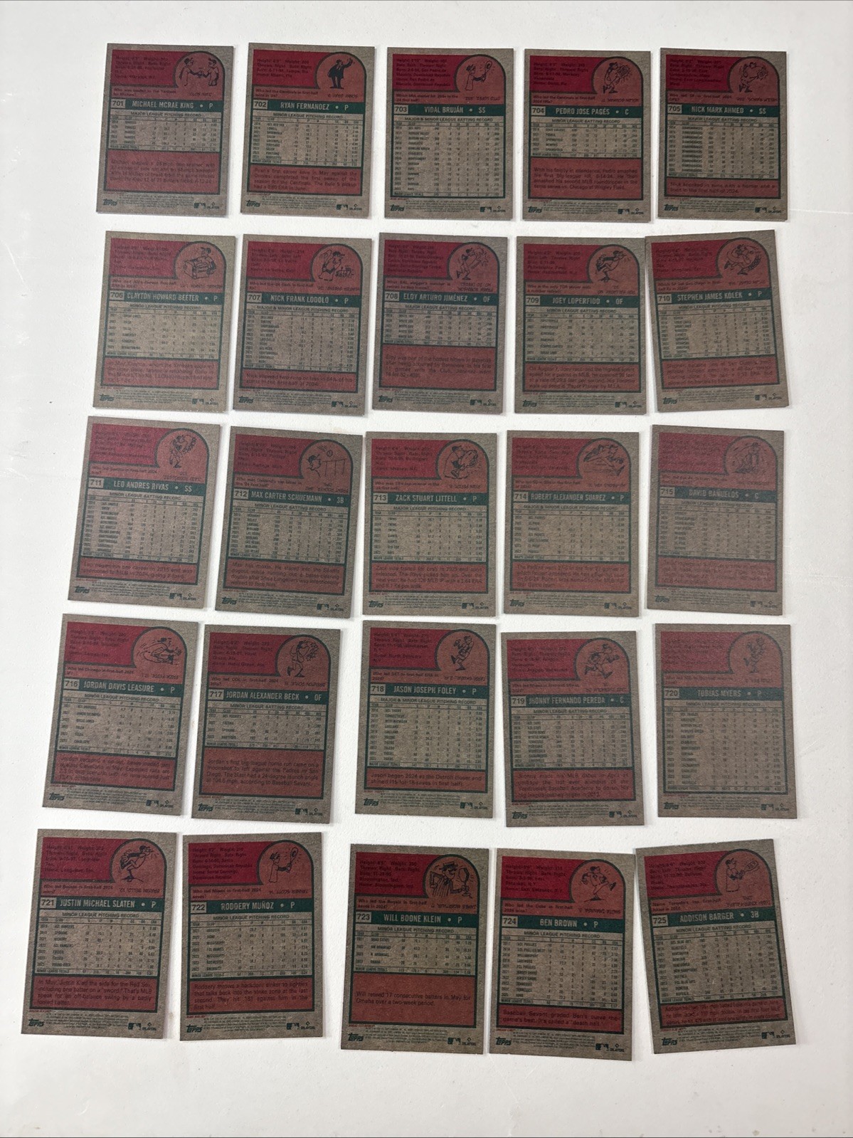 2024 Topps Heritage High Number Complete SP Short Print Set #s 701-725-25 Cards