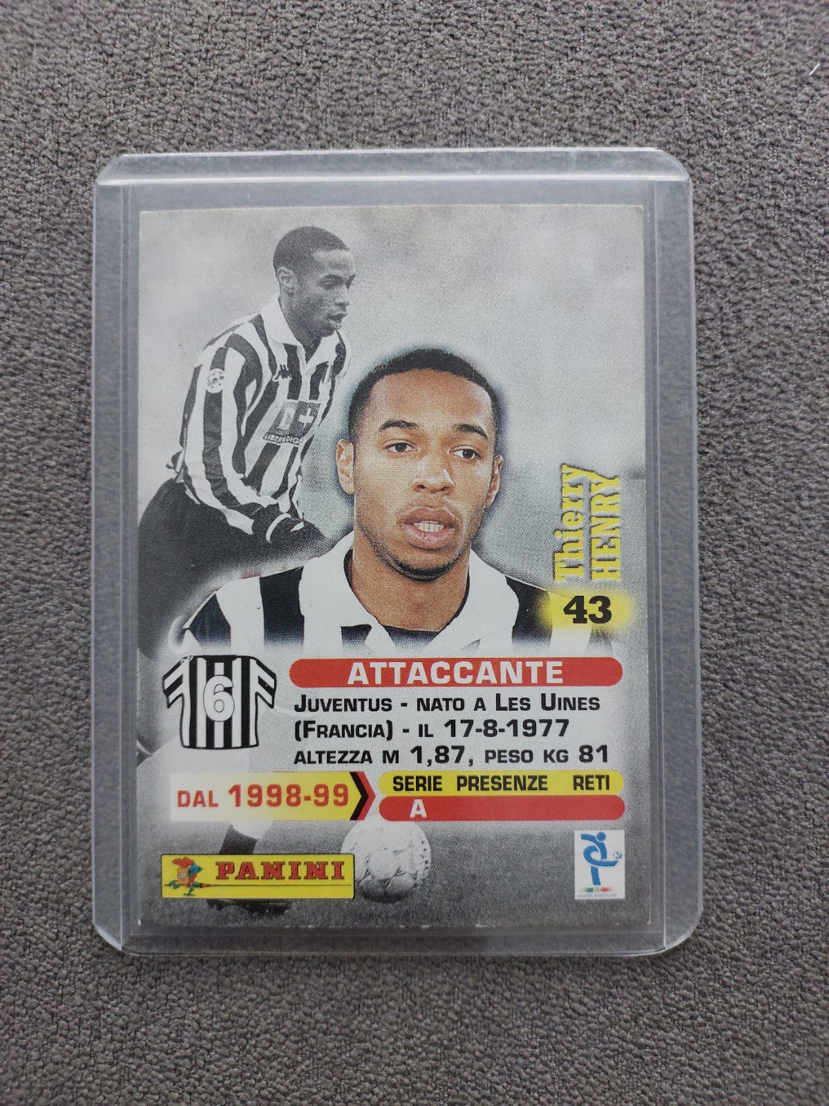 1998-1999 Panini Calcio Thierry Henry #43 Juventus Card