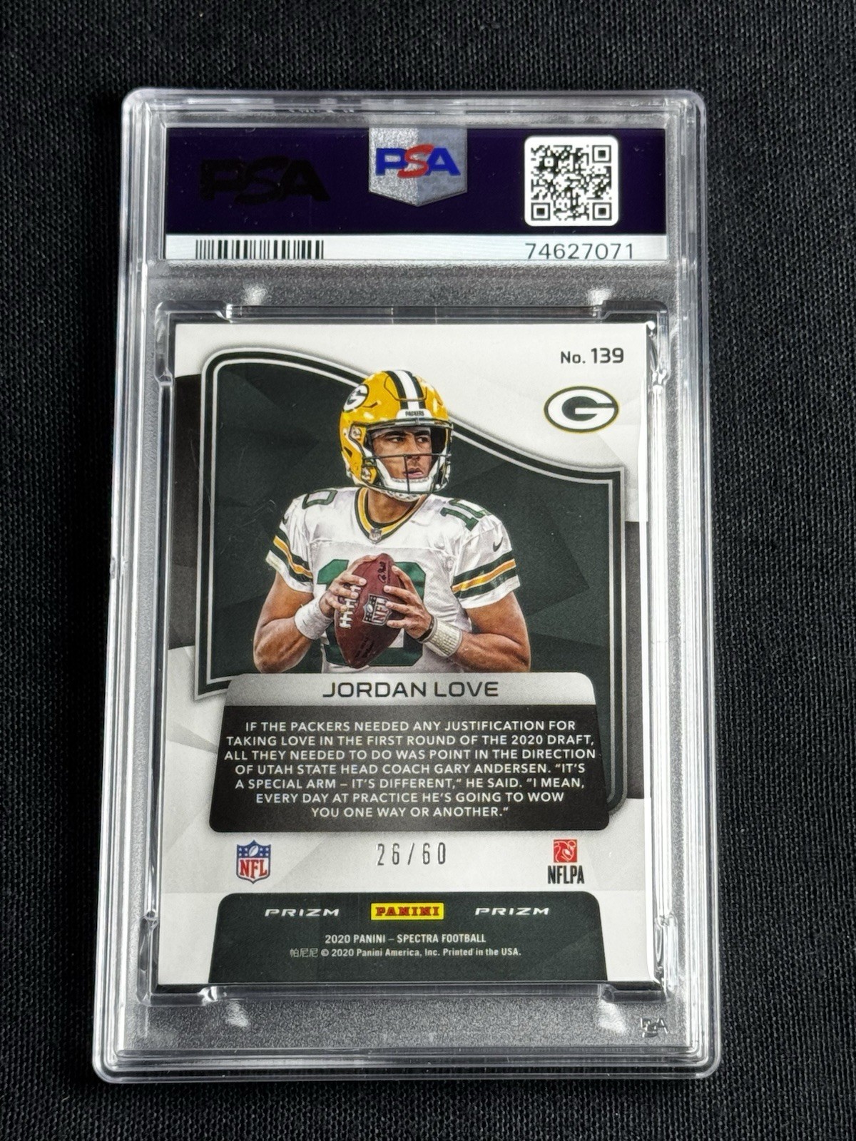 ‼️ONLY 6 EXIST‼️2020 Panini Spectra Jordan Love #139 Neon Blue /60 Packer’s NFL