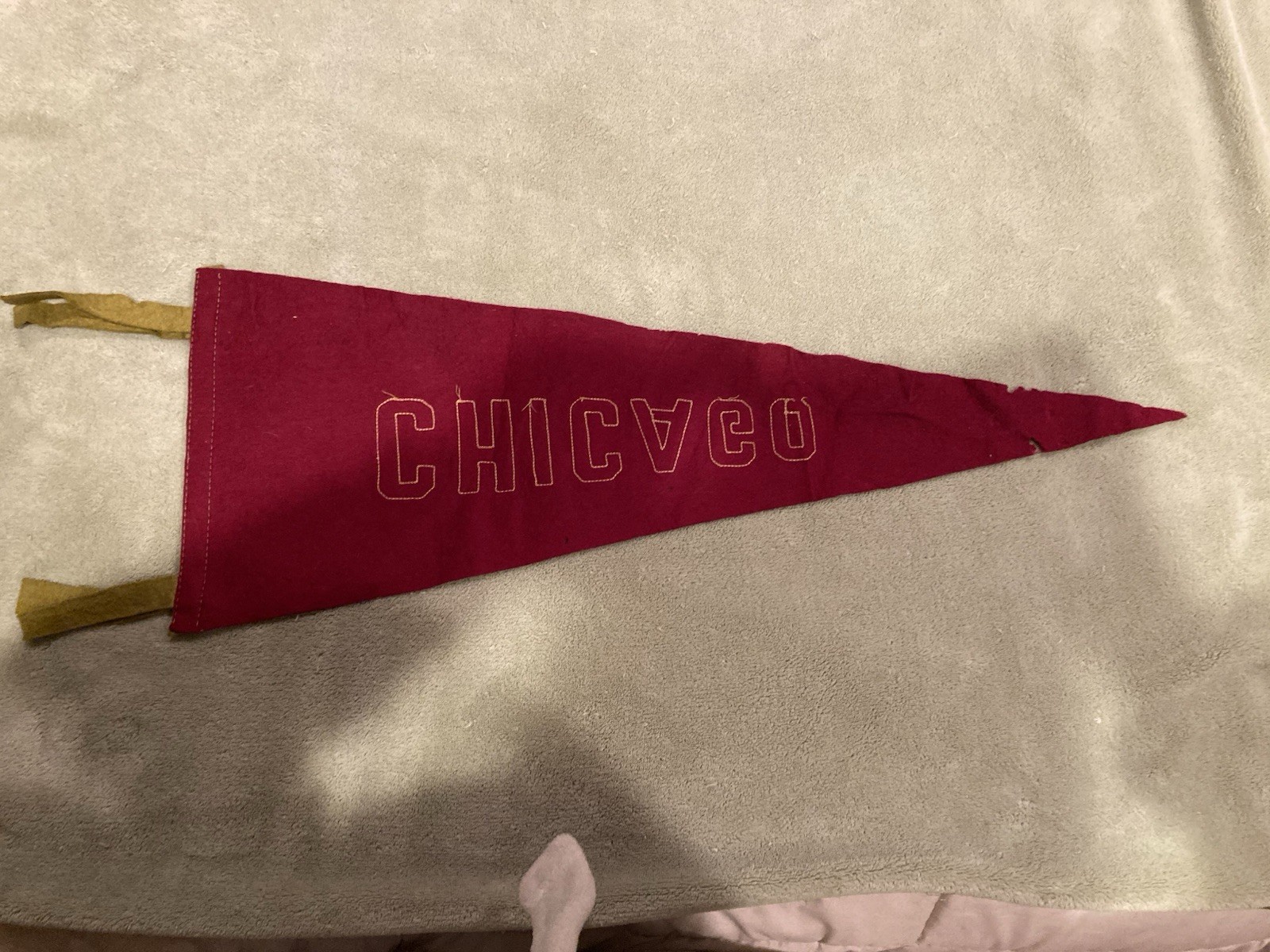 🔥Vintage Chicago Red Felt Pennant 23” Pre 1950’s