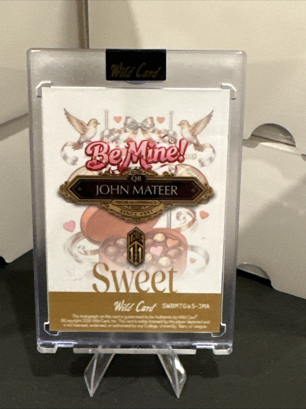 2026 John Mateer Autograph True 1/1 Gold Vinyl Be Mine Wild Card Sweets