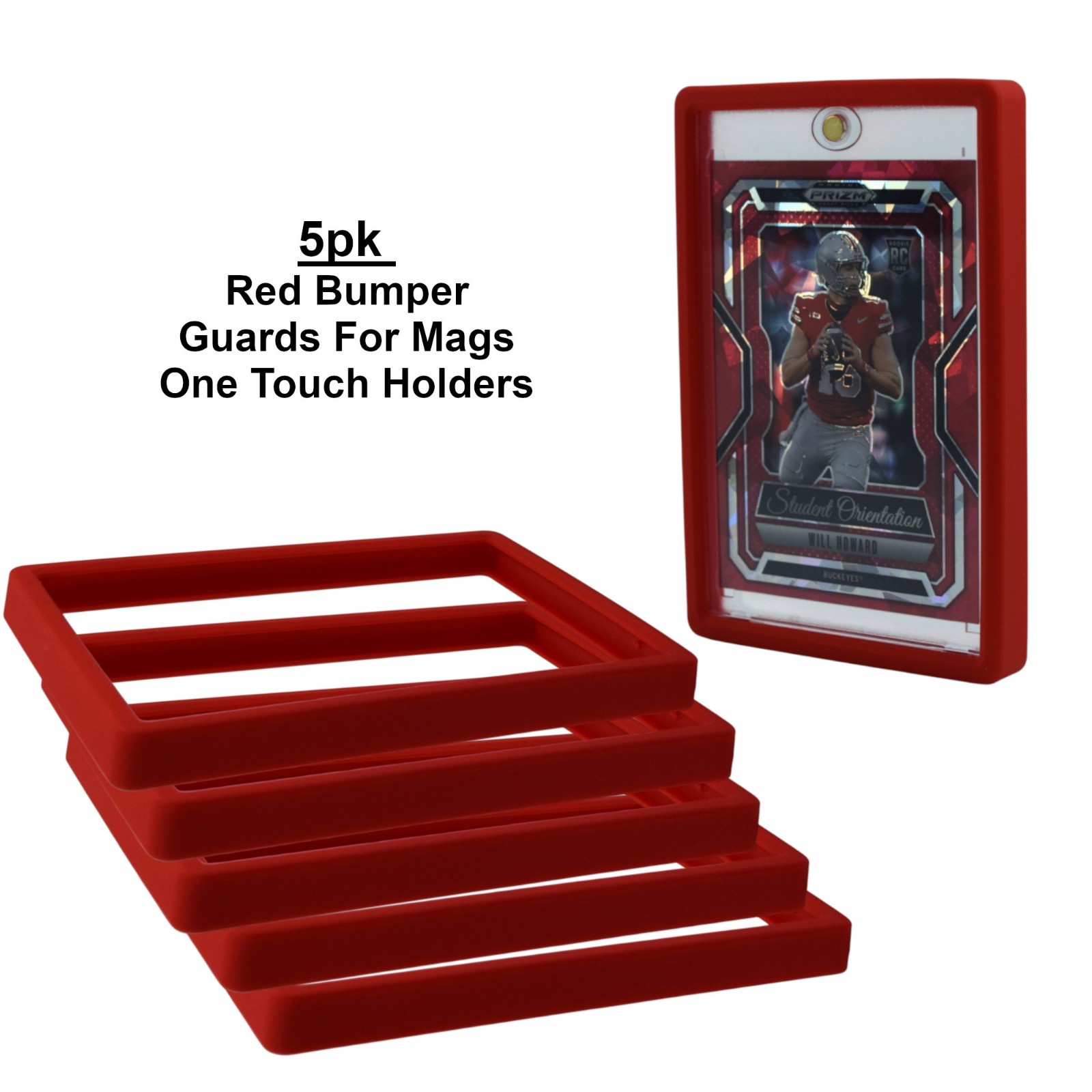 5pk & 10pk Mag Guards RED One Touch 35pt Bumper Guards Matte Finish Durable TPU