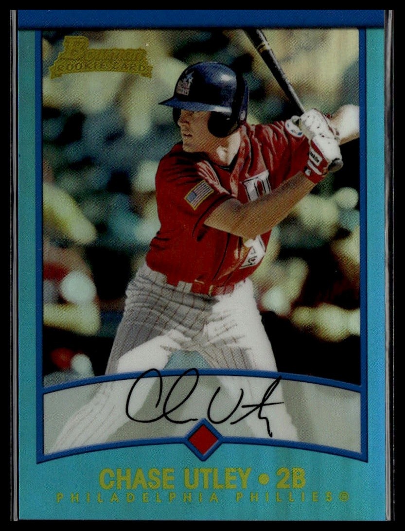 2013 Bowman Platinum #BDP69 Chase Utley Blue Sapphire Refractor Rookie Reprints