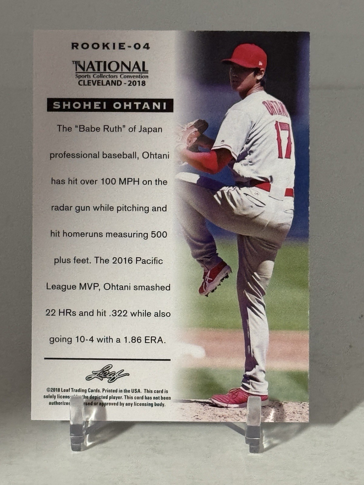2018 Leaf The National NSCC Shohei Ohtani #Rookie-04 RC CENTERED SHIPS SAME DAY