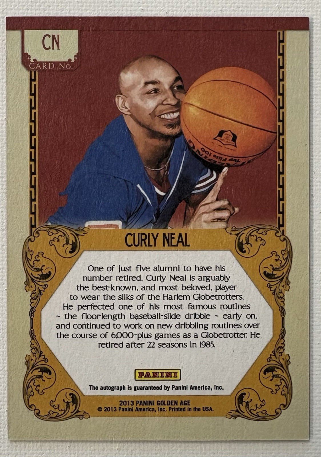 2013 Panini Golden Age – Curly Neal Auto – Historic Signatures – Globetrotters