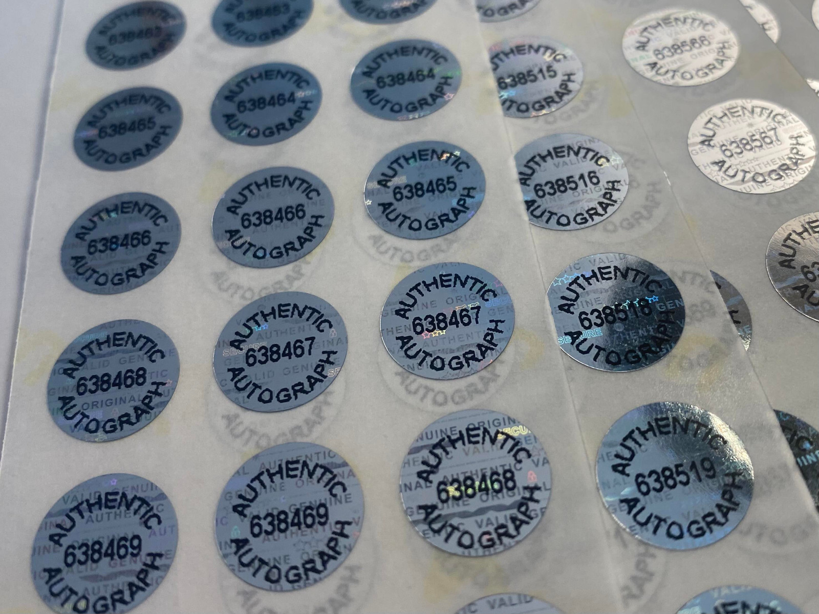 100 AUTHENTIC AUTOGRAPH HOLOGRAM LABELS STICKERS SPORTS COA MLB NBA NFL NHL