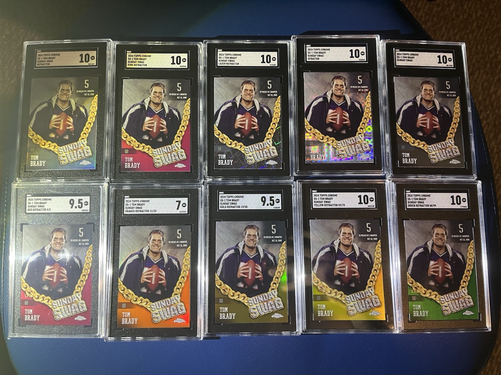 2024 Topps Chrome Tom Brady SS-1 Rainbow Sunday Swag Lot Sgc 10 /5 /25 /50 /75