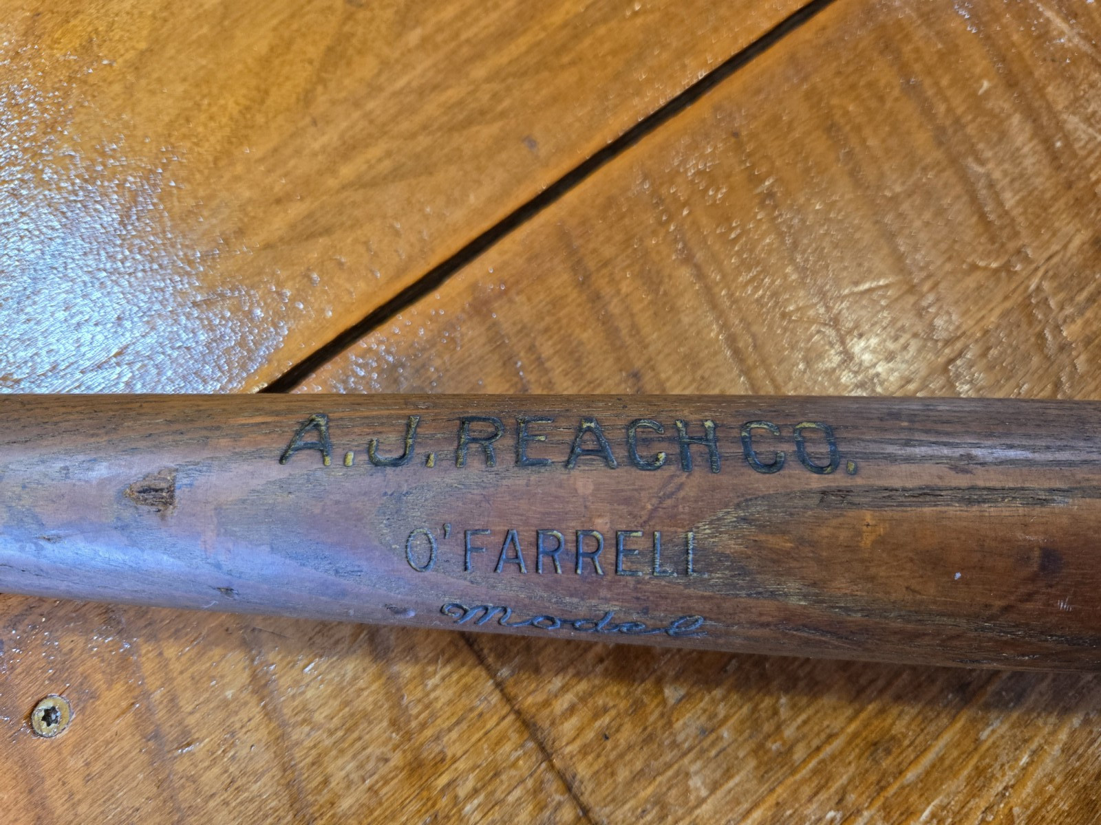 Early A.J. Reach Rare O’Farrell Model Baseball Bat 33 5/8″ long 32.4 Oz