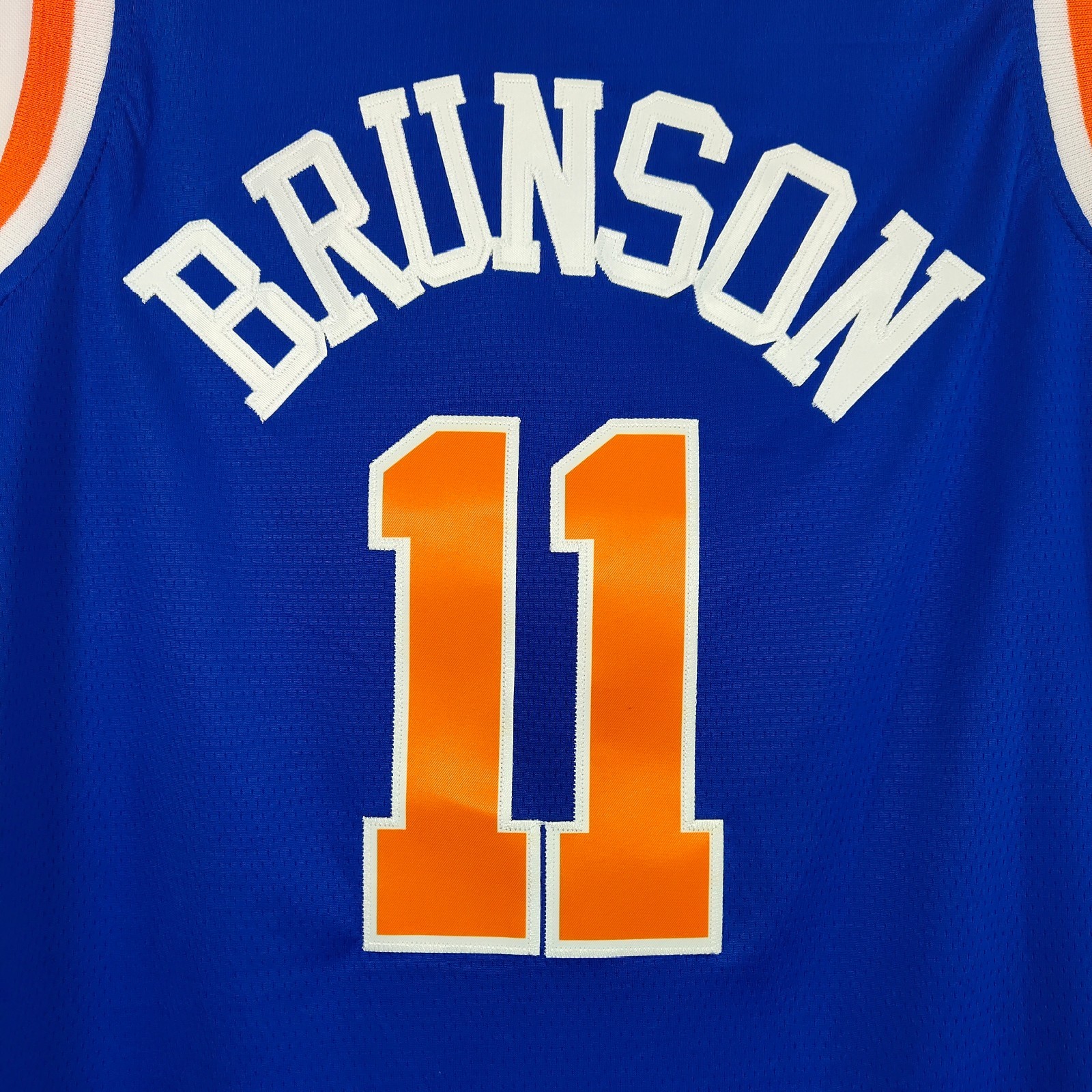Jalen Brunson #11 Casual Blue Jersey with Sewn Letters (Final)