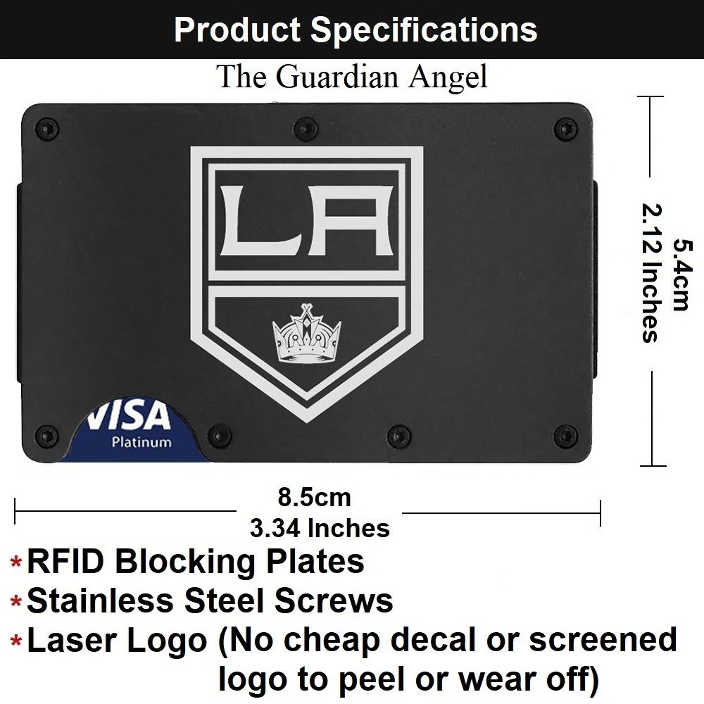 Los Angeles Kings Guardian Angel Titanium Carbon Fiber RFID Blocking Wallet D7