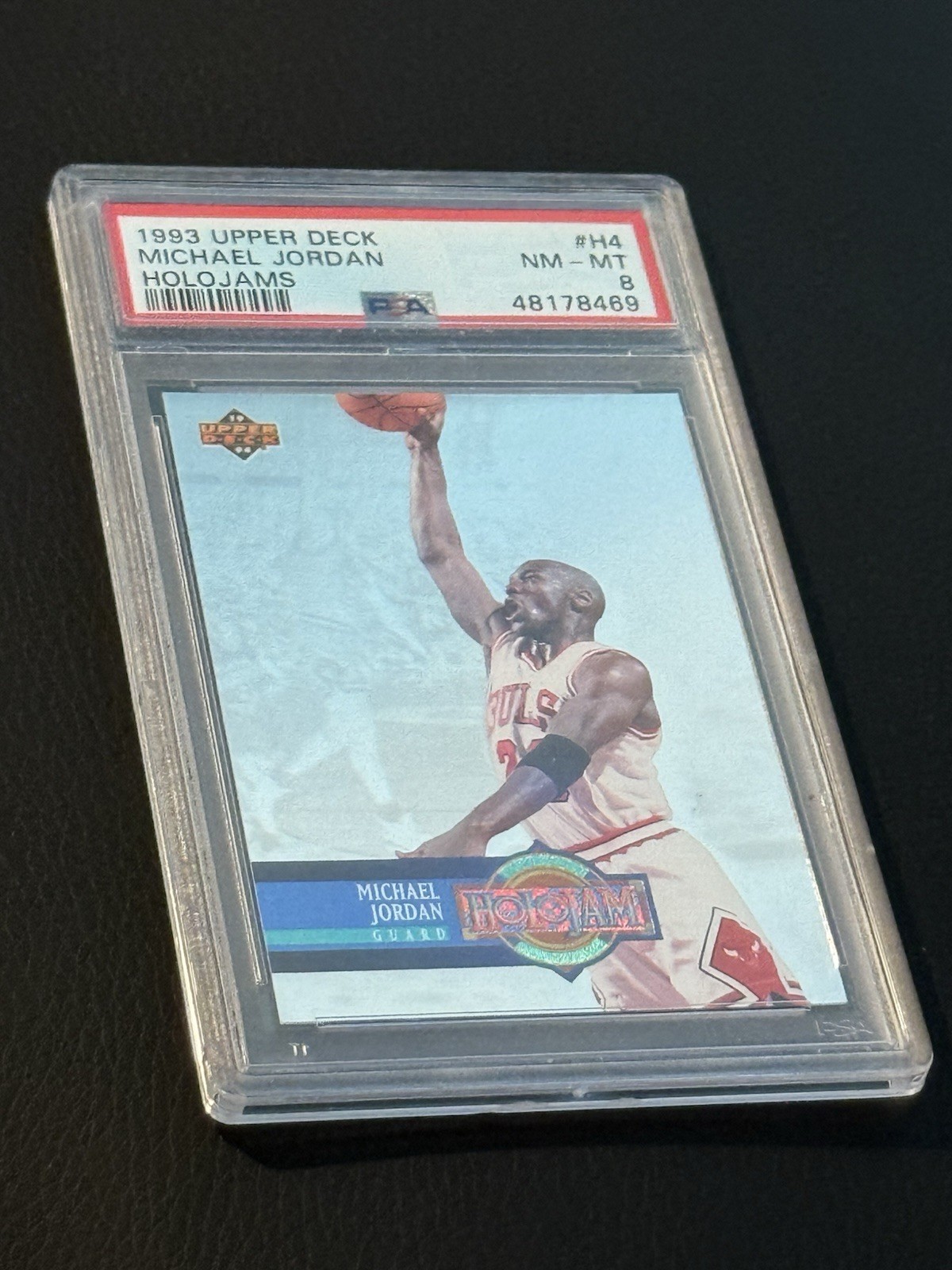 RARE 1993-94 LEFT UPPER DECK LOGO Promo Sample Holojams Michael Jordan PSA 8 SSP