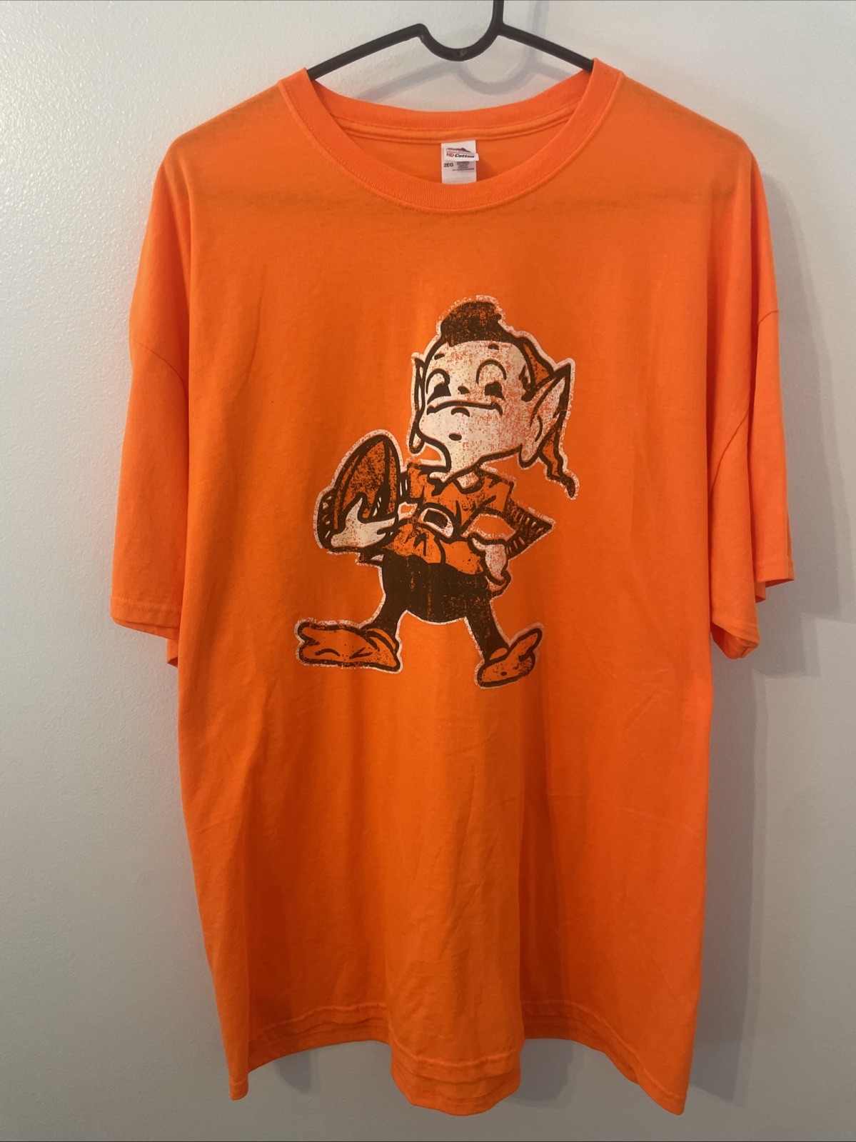 NFL Cleveland Browns Orange T-shirt Men’s 2TG /2XL Distressed Brownie The Elf