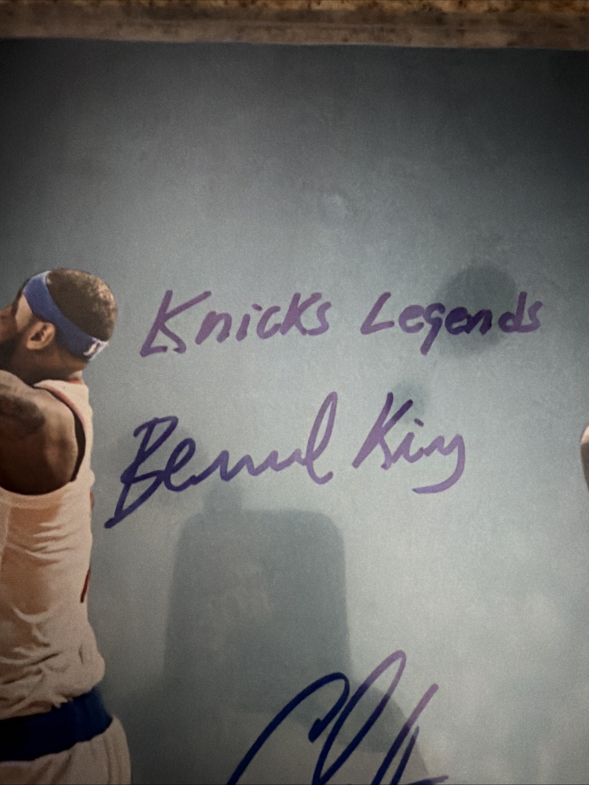 Carmelo Anthony Bernard King 60 Point New York Knicks signed 16×20 Photo Steiner
