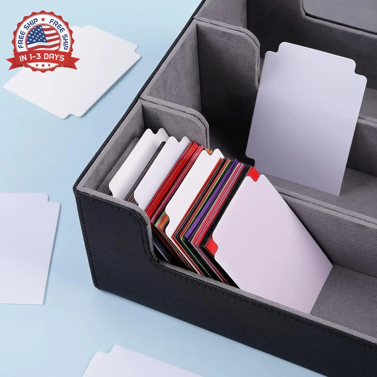 120 Pcs Trading Card Dividers Card Sorting Tray White Card Separators with Tabs