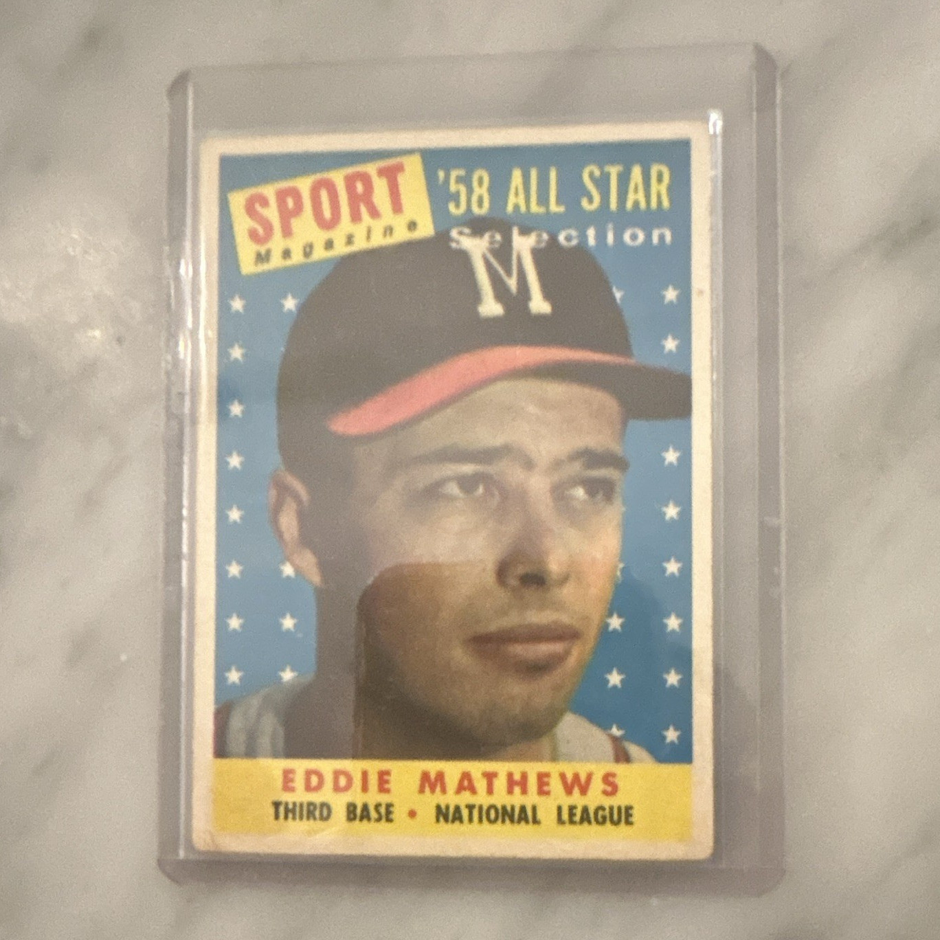 Topps 1958 Eddie Mathews #480 Sport Magazine ’58 All-Star Milwaukee Braves