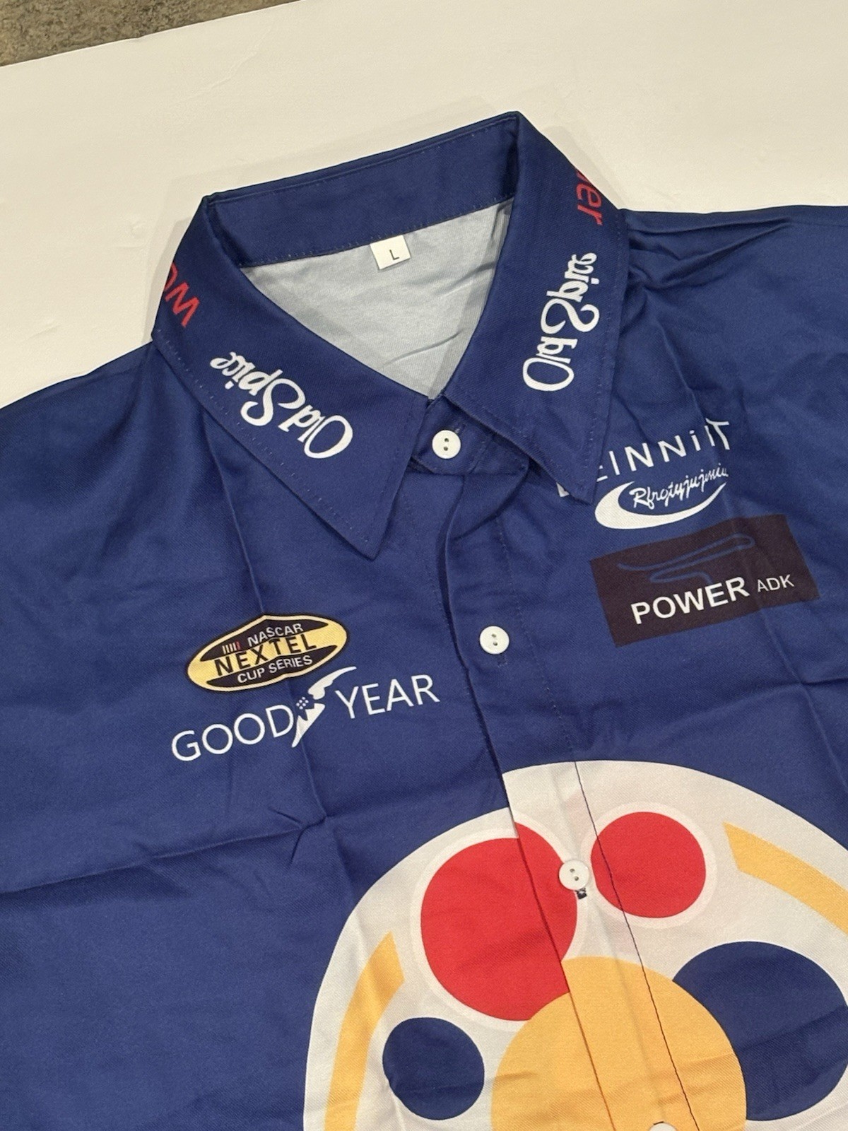 Wonder Bread Ricky Bobby Replica Pit Crew Racing Shirt Jersey Large NASCAR L