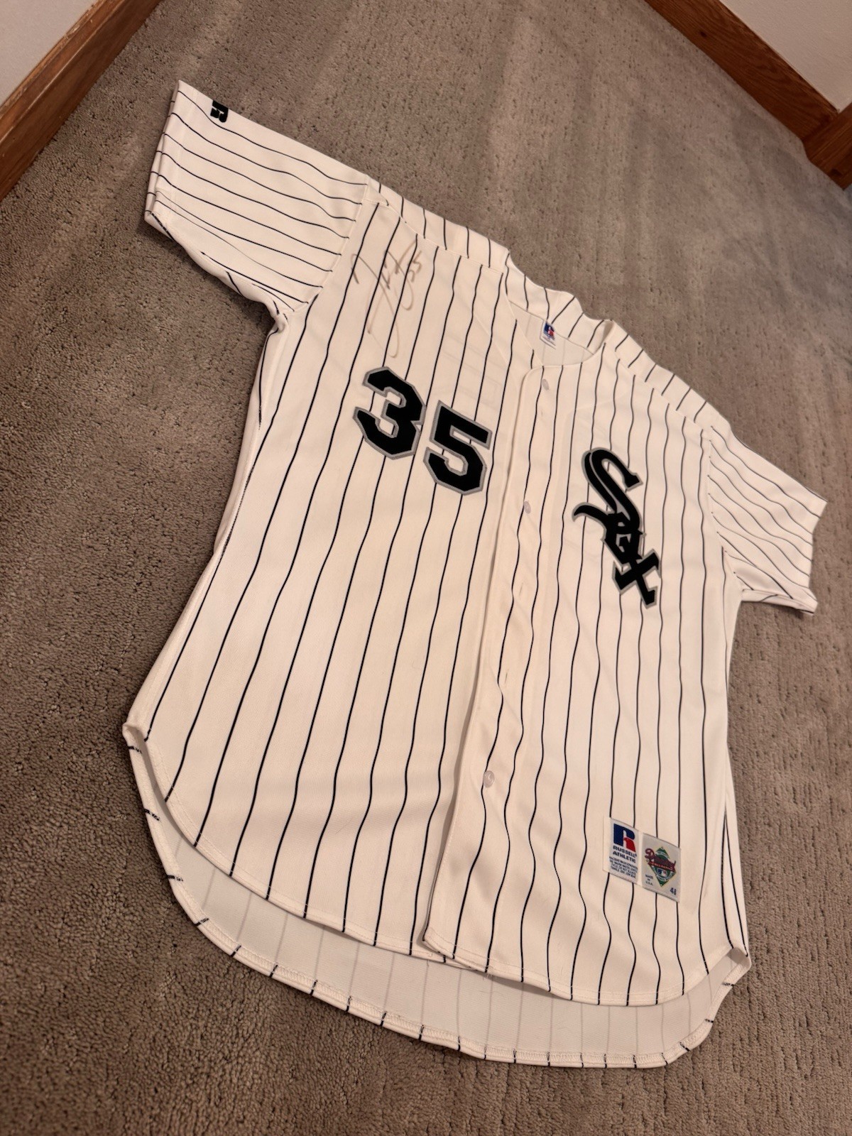Frank Thomas Signed Chicago White Sox #35 Pinstripe Jersey Russell 48
