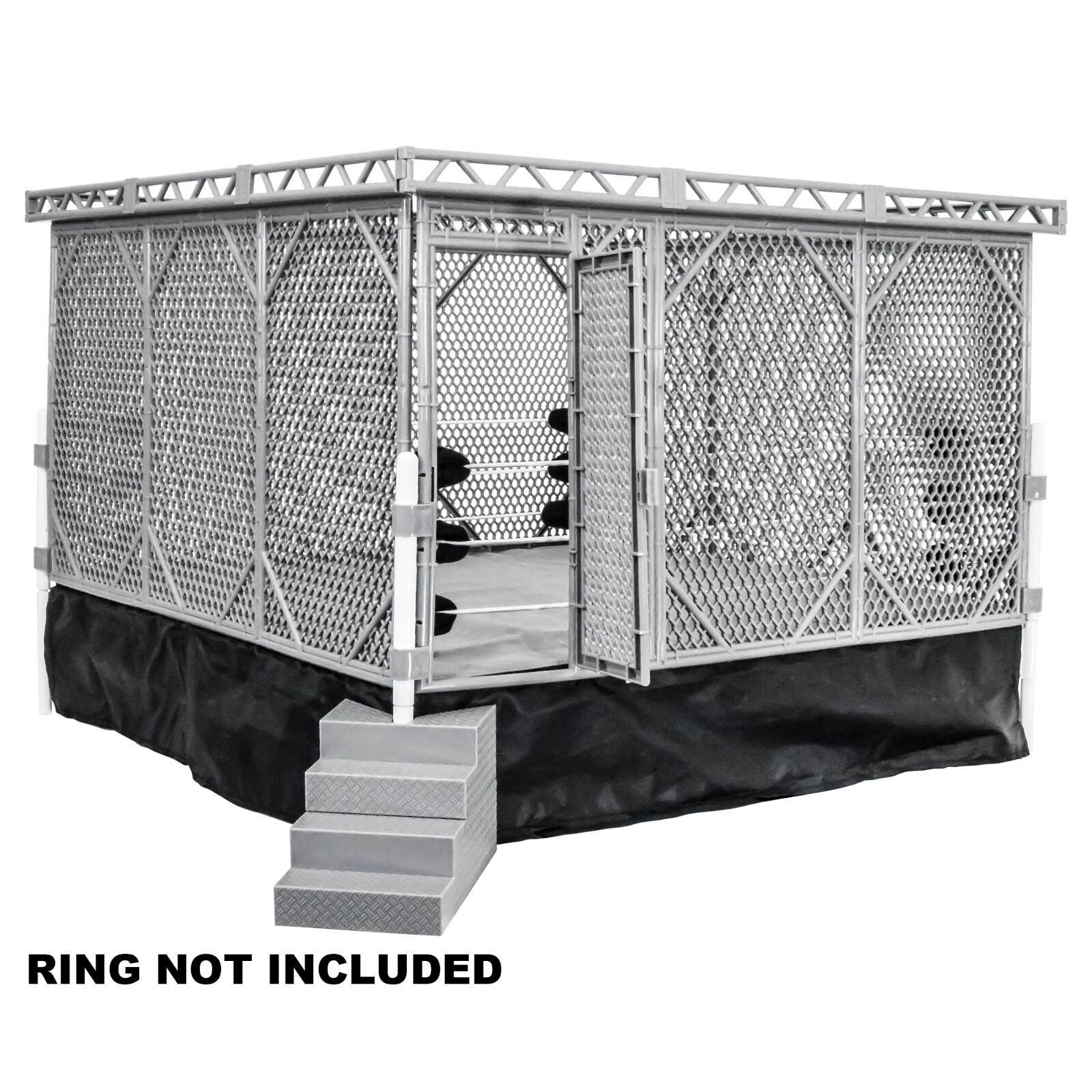Steel Cage Playset for Figures Toy Company Wrestling Ring