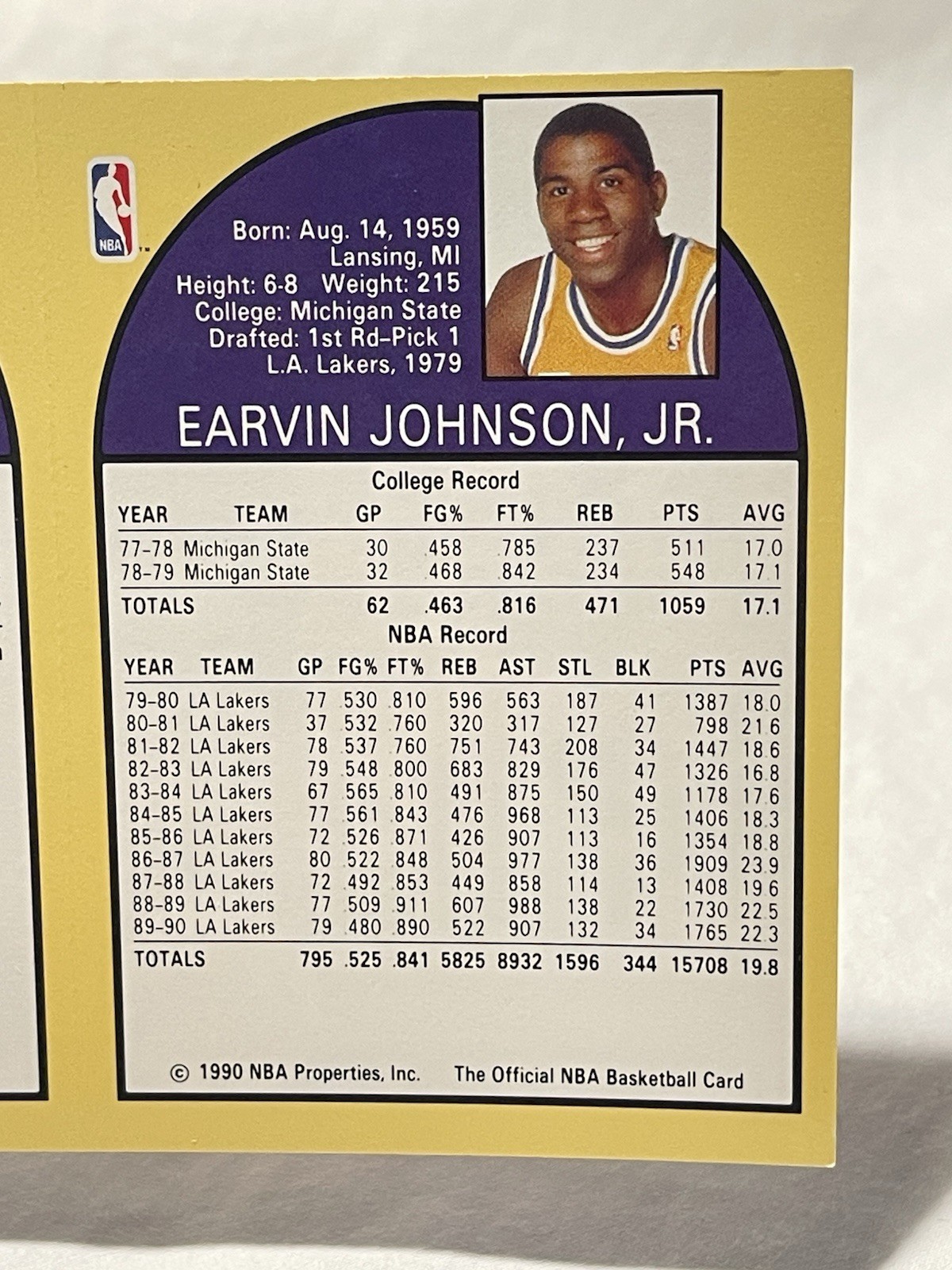 1990 NBA Hoops Lakers 3 Card Taco Bell Promo Contest Magic Johnson MVP Card 🔥